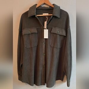 Z Supply Austen Washed Dusty Olive Shacket